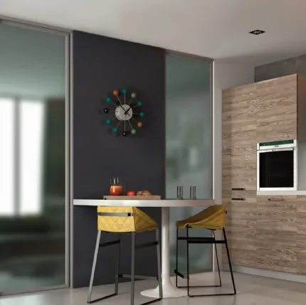 Porta per interni Aria Filo Muro Oval 34 in vetro satinato con telaio in alluminio di Zemma