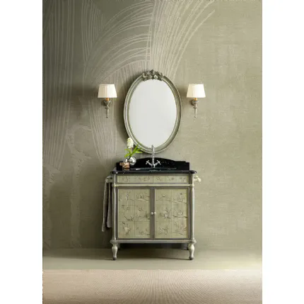 Mobile da Bagno a terra 4042 policromo antico con pittura di Silvano Grifoni