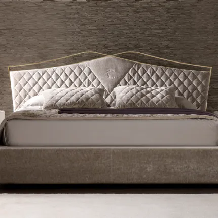 Letto classico in tessuto imbottito e trapuntato Valentino di Cantori