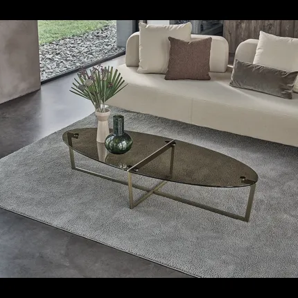 Tavolino ovale Cross di Bontempi