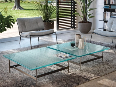 Tavolino in vetro Waves di Fiam