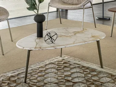 Tavolino con top in marmo Coffee di Riflessi