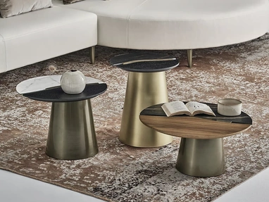 Tavolino Yang in legno e SuperMarmo di Bontempi