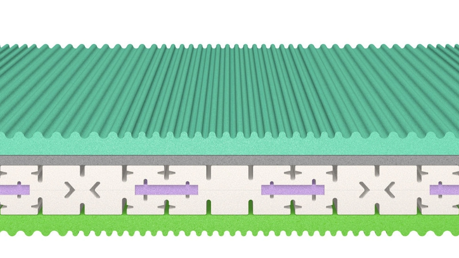 Materasso matrimoniale in ecomemory ad altissimo spessore e lattice Windy di Morfeus
