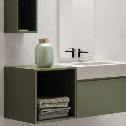 Mobile da Bagno in laccato opaco con vasca integrata in gres B-GO BG014 Compab