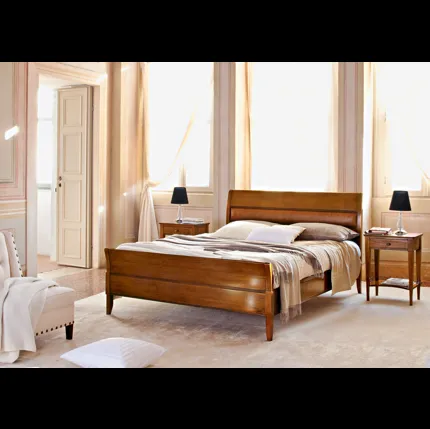 Letto matrimoniale in legno con testiera Granato di Le Fablier