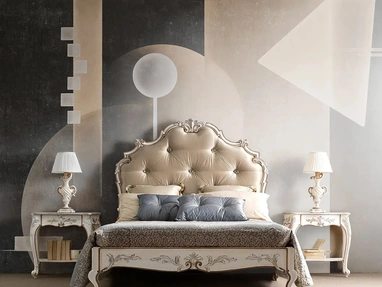Letto 2520 in tessuto imbottito di Silvano Grifoni