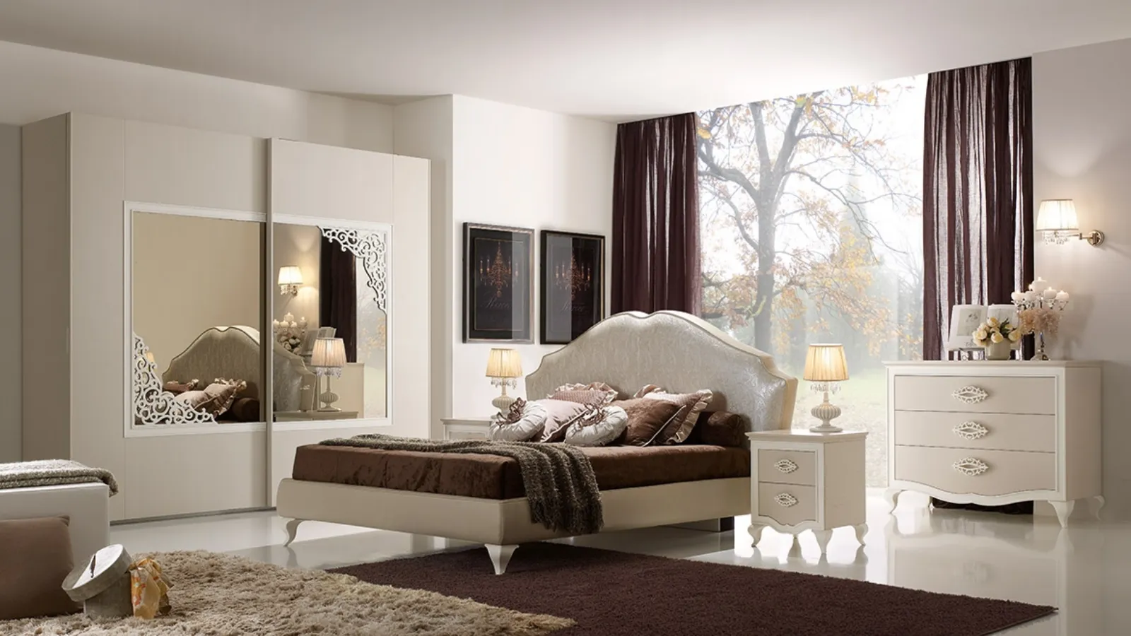 Letto con testiera Notte di Note Ercole di Ferretti e Ferretti