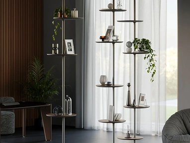 Libreria freestanding Address in acciaio e legno di Cattelan Italia
