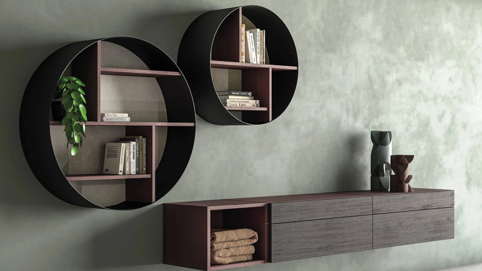 Libreria sospesa Icons 360° di Devina Nais