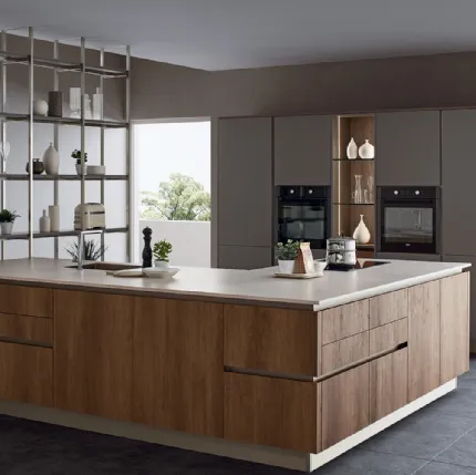 Libreria divisoria in metallo finitura bronzo Tribeca 05 di Veneta Cucine