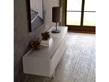 Madia con frontali in listellare di pioppo decorati effetto marmo e top in legno Denver 02 di Cortezari