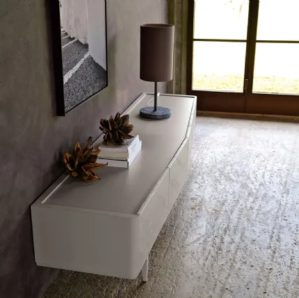 Madia con frontali in listellare di pioppo decorati effetto marmo e top in legno Denver 02 di Cortezari