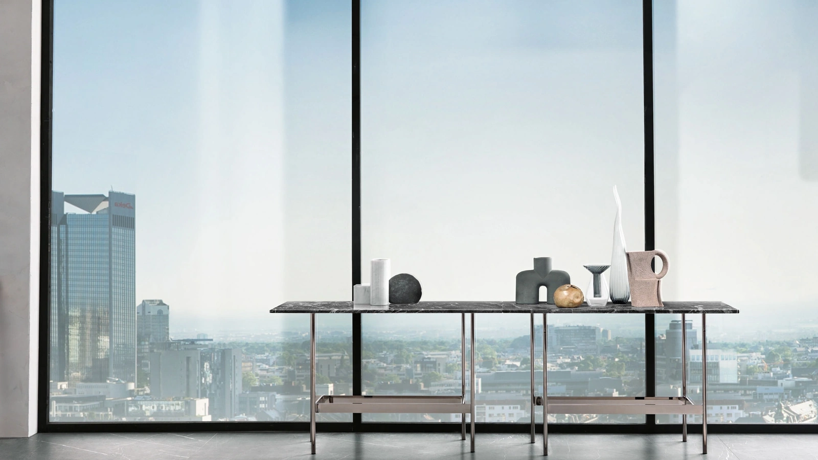 Mobile ingresso Waves con top in marmo di Fiam