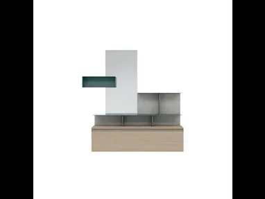 Mobile ingresso 05 in materico rovere sabbia e cemento chiaro di Tomasella