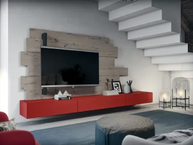 Mobile Porta TV Rebel R12 e Rack Flag in laccato opaco e legno di Fimar