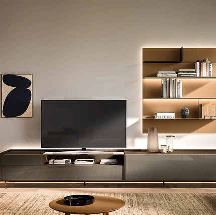 Parete Attrezzata Cabaret Glass 04 di Sangiacomo