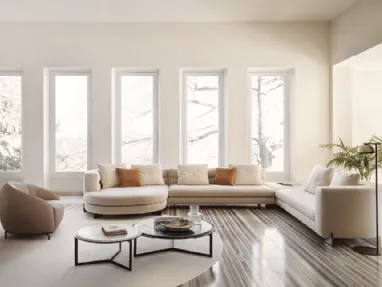 Divano con penisola tonda Aura di Nicoline