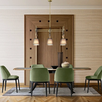 Tavolo Dèdalo in vetro e legno di Silvano Grifoni