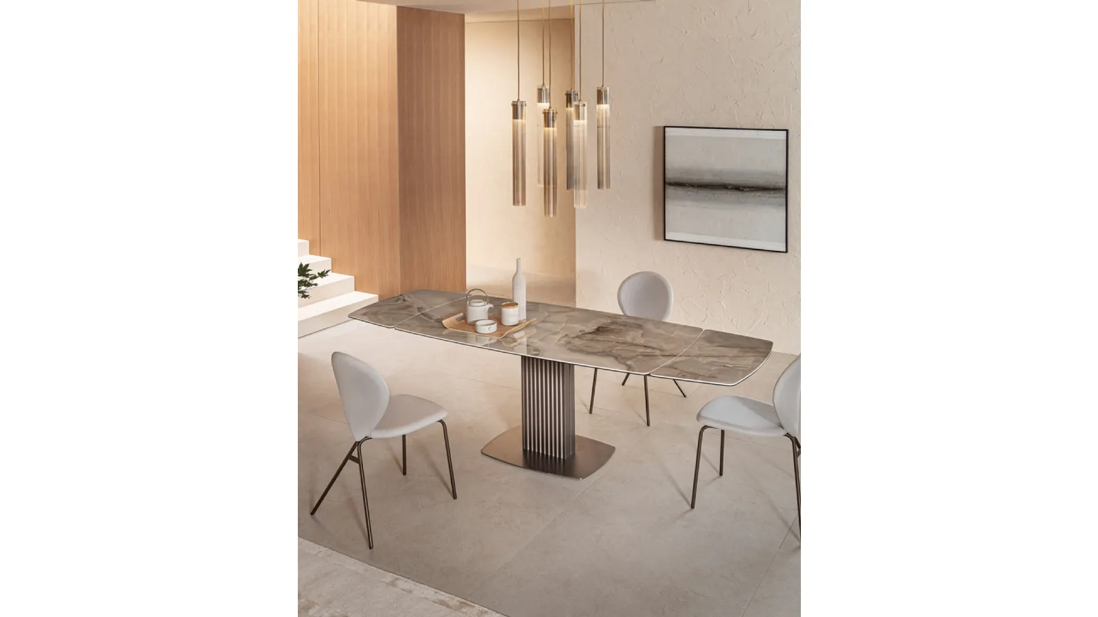 Tavolo allungabile di design Onda di Riflessi
