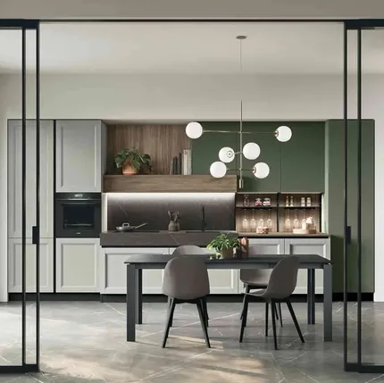 Cucina Classica lineare in frassino laccato Beverly 03 di Stosa