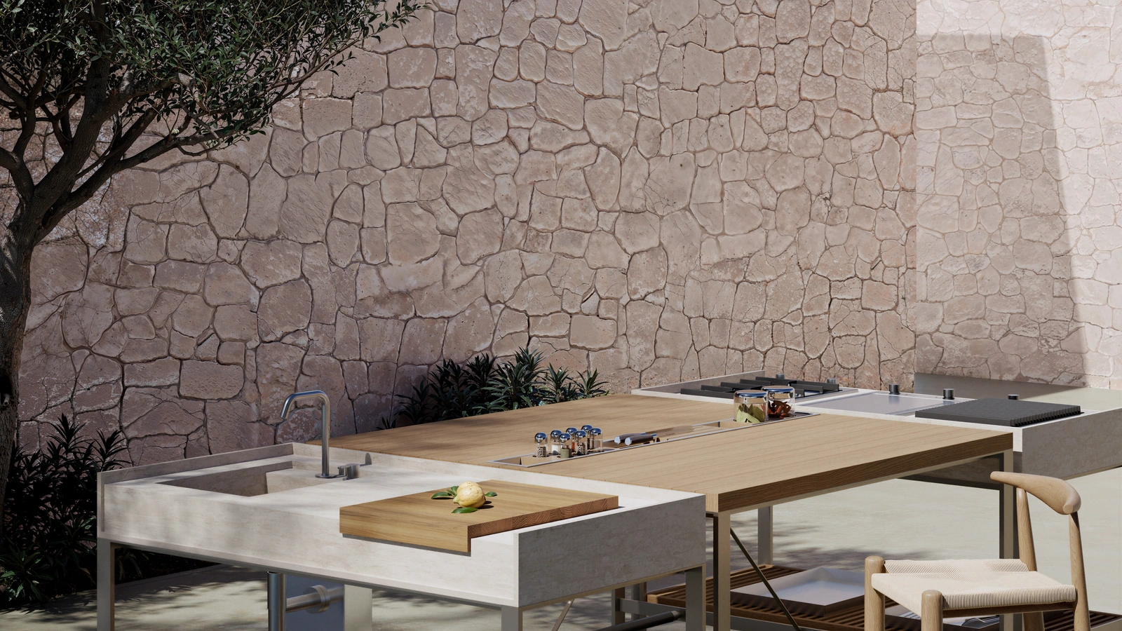 Cucina Design KGarden Outdoor a isola di Ernestomeda