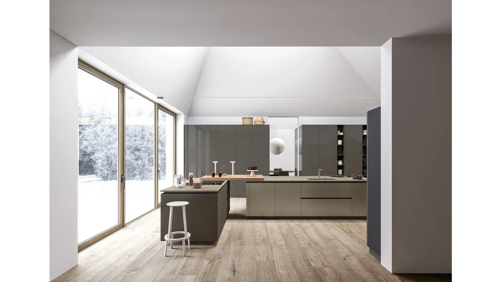 Cucina Moderna con isola Logica 02 di Valdesign