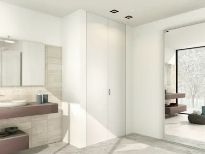 Porta per interni Aria Minimal 42 a specchio con telaio in alluminio di Zemma